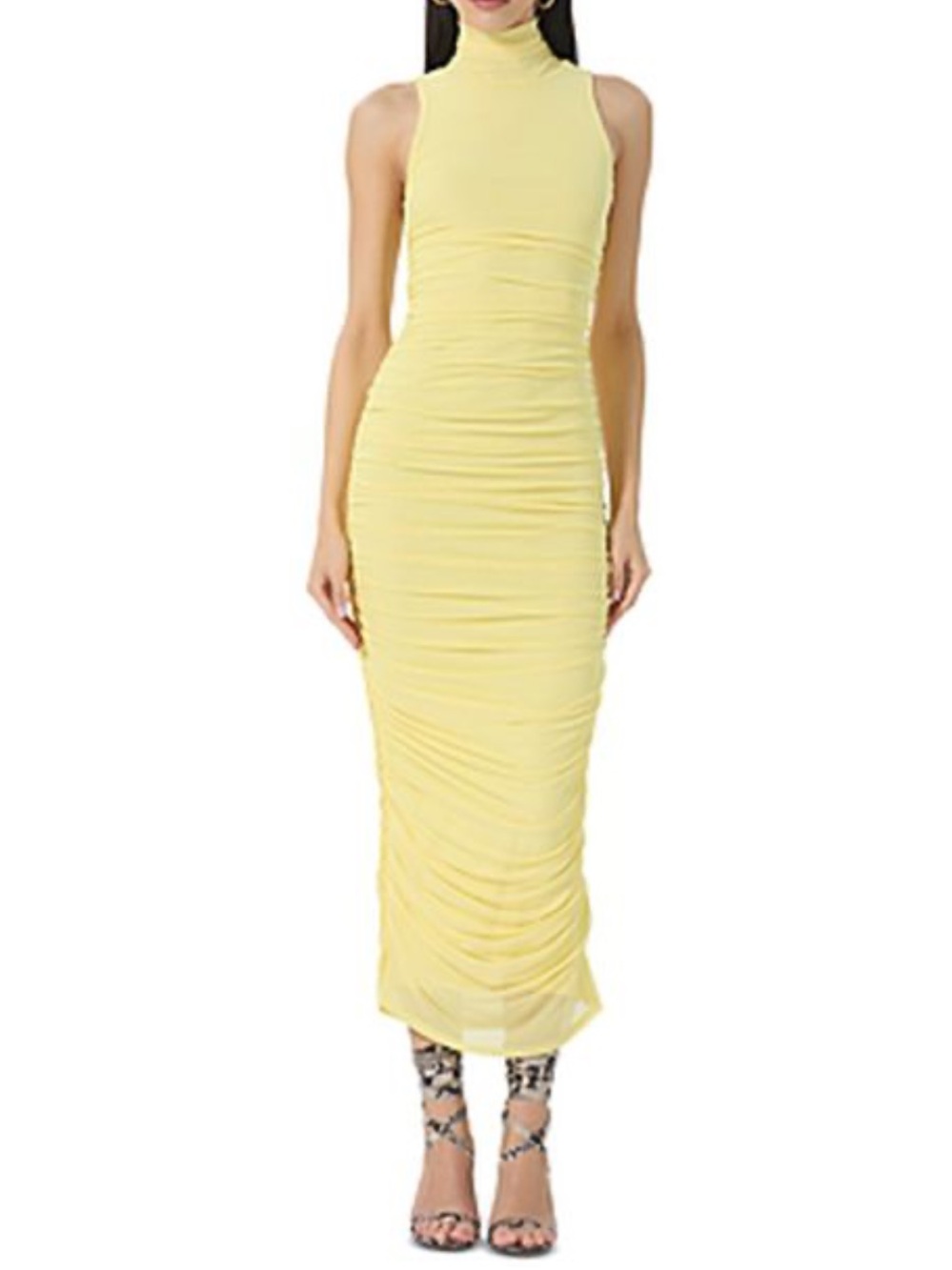 AFRM‎ • Fiorella Ruched Mock Neck Maxi Dress in Buttercup - Picture 7 of 7